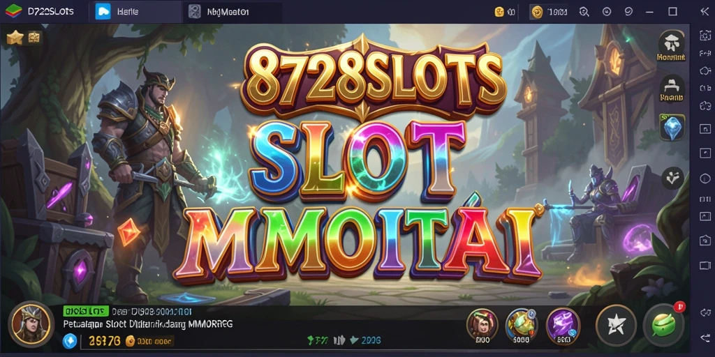 Screenshot gameplay <strong>8728SLOTS</strong> yang menunjukkan interaksi pemainan slot dalam MMORPG.
