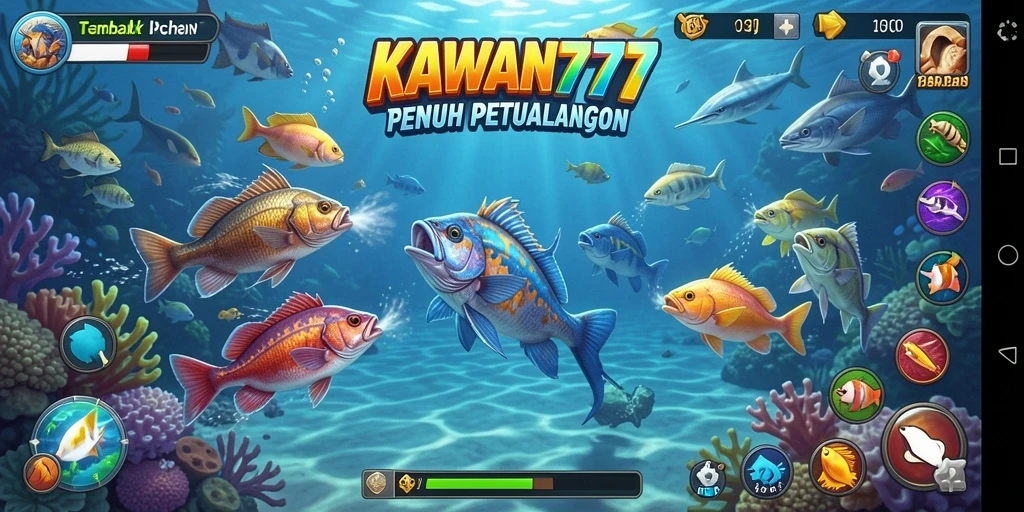 Screenshot utama KAWAN777 menampilkan gameplay seru Tembak Ikan.