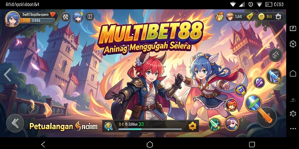 Tampilan gameplay seru MULTIBET88 dengan karakter Anime yang menarik.