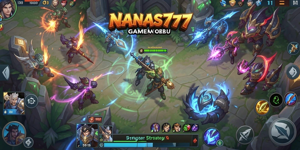 Tampilan gameplay NANAS777 yang menegangkan dalam pertarungan MOBA.
