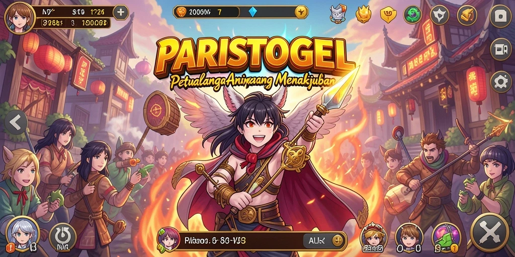 Screenshot gameplay PARISTOGEL, menampilkan pertarungan seru antar karakter anime.