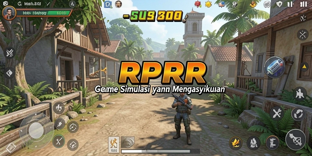 Screenshot gameplay RPRR dengan dunia simulasi yang menarik.